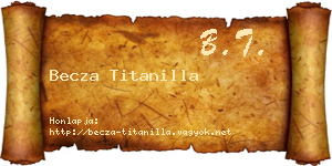 Becza Titanilla névjegykártya
